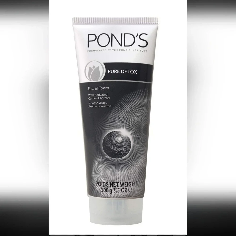 Ponds Pure Detox Facial Foam Activated Carbon Charcoal Face Wash 100g 3.5oz Tube
